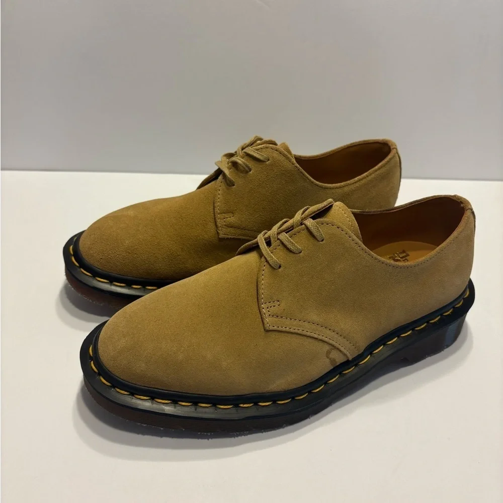 Dr. Martens 1461 Made in England Buck Suede Oxford Shoes Beige Size  Us 6 New